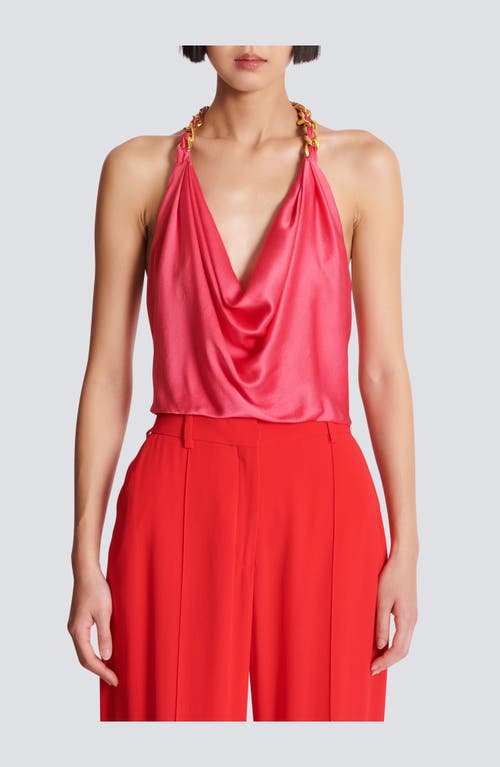 Balmain Silk Draped Halterneck Top