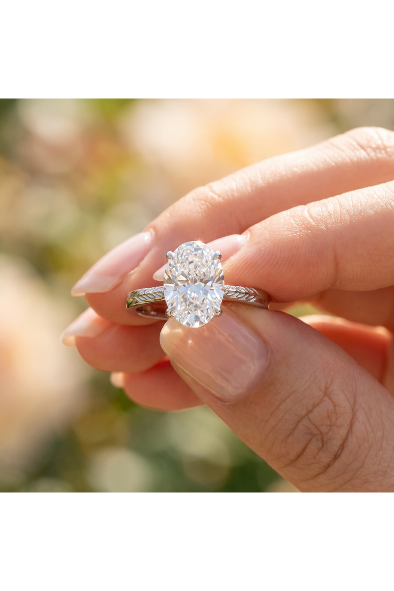 Certified 3Ct Oval Diamond Solitaire Engagement Ring 14k Gold Lab Grown, Alternate, color, 14k White Gold