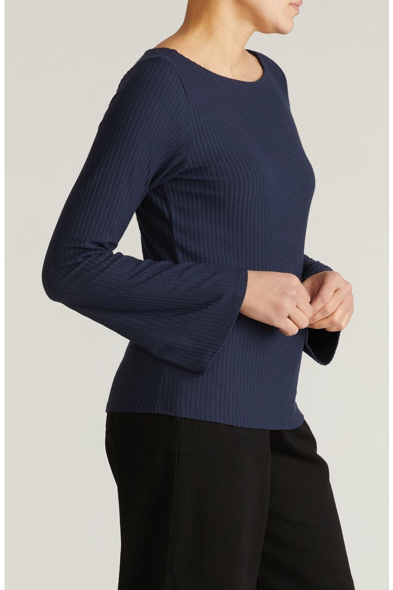 Yasmine Rib Bell Sleeve Sweater, Alternate, color, MIDNIGHT BLUE