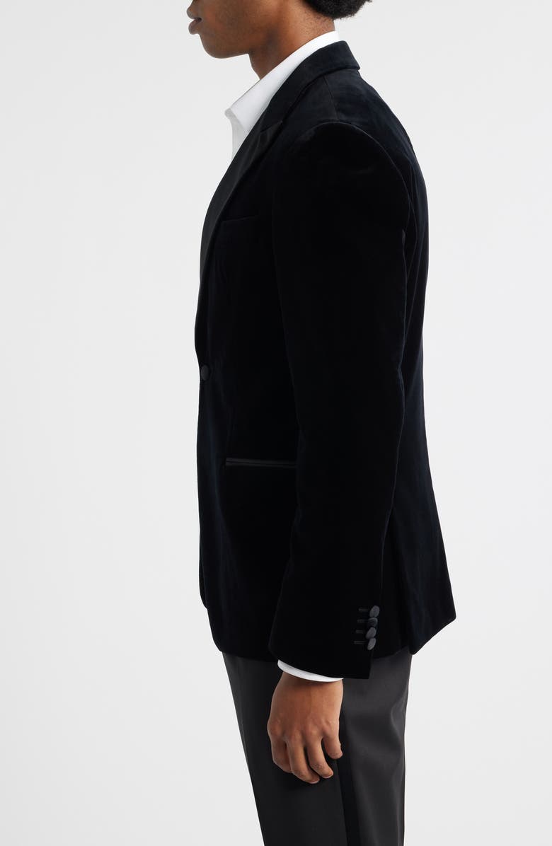 BOSS Hutson Cotton Velvet Dinner Jacket, Alternate, color, Black