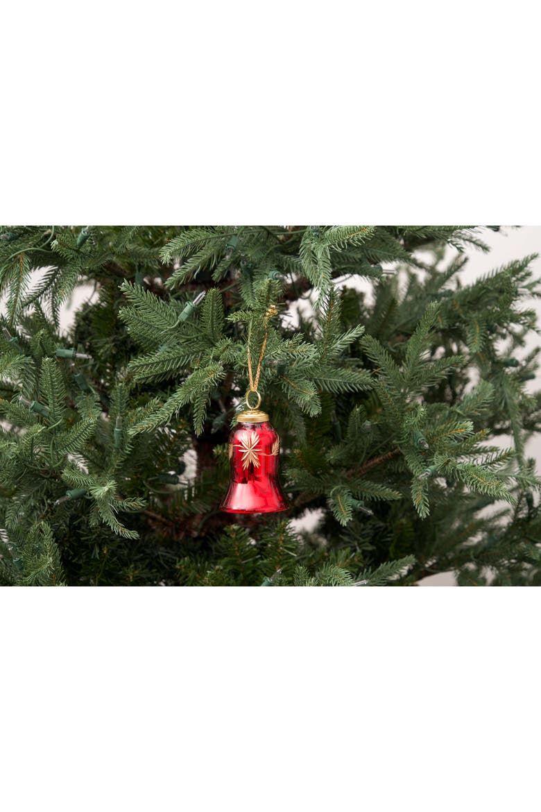 Glass Christmas Bell Christmas Tree Ornament Set  of 2, Alternate, color, Green
