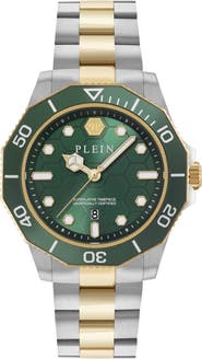 PHILIPP PLEIN Aquastorm Two-Tone Bracelet Watch, 44mm