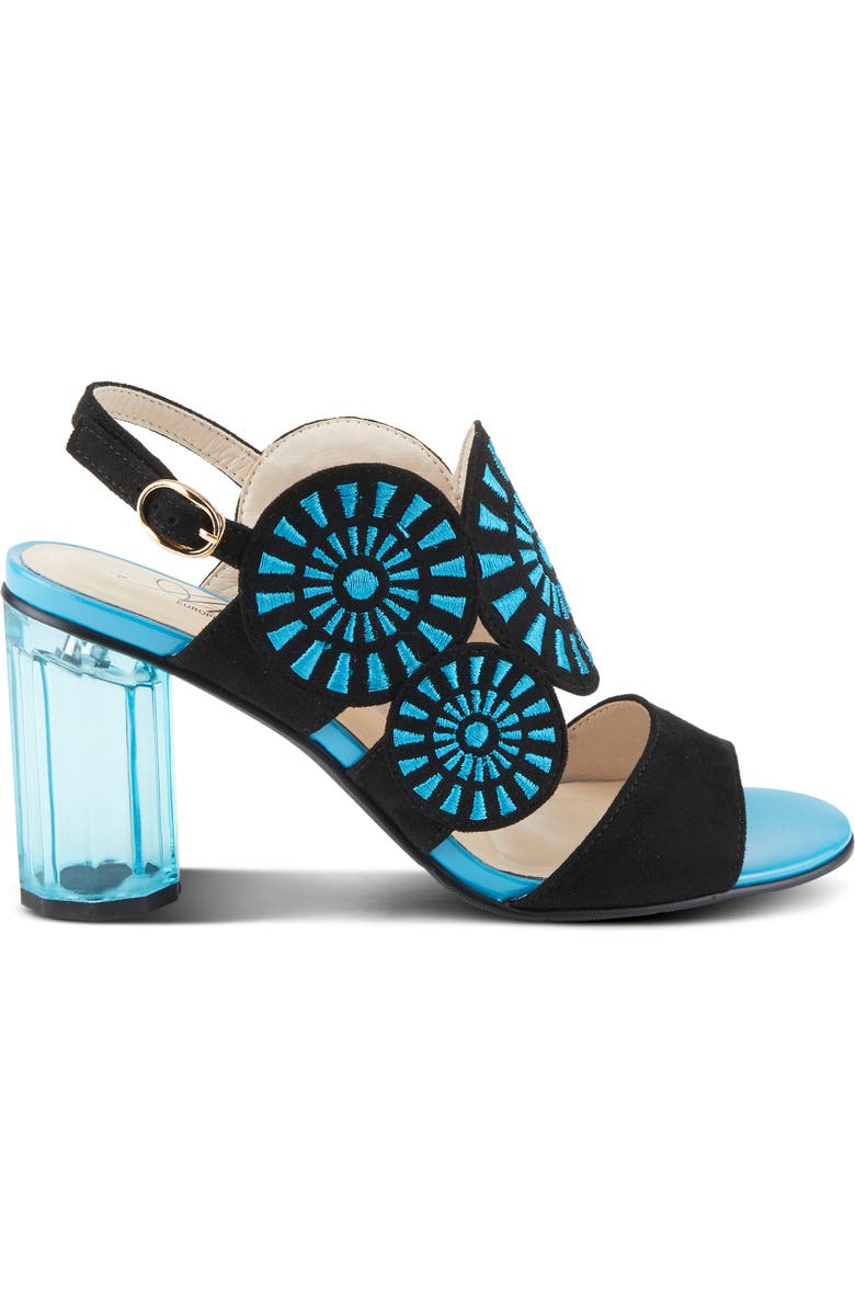 AZURA BY SPRING STEP Embroidery Slingback Sandal, Alternate, color, Black Multi