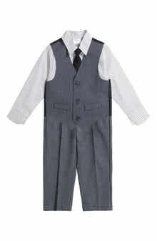 Calvin Klein Kids' Button-Up Shirt, Tie, Vest & Pants Set