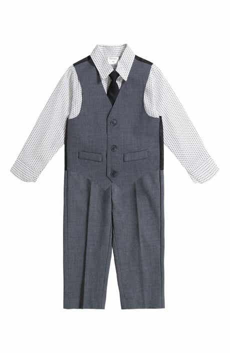 Calvin Klein Kids' Button-Up Shirt, Tie, Vest & Pants Set