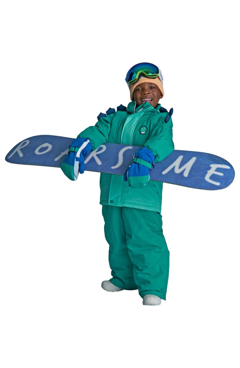 Roarsome Spike the Dinosaur Ski Pants, Alternate, color, Green