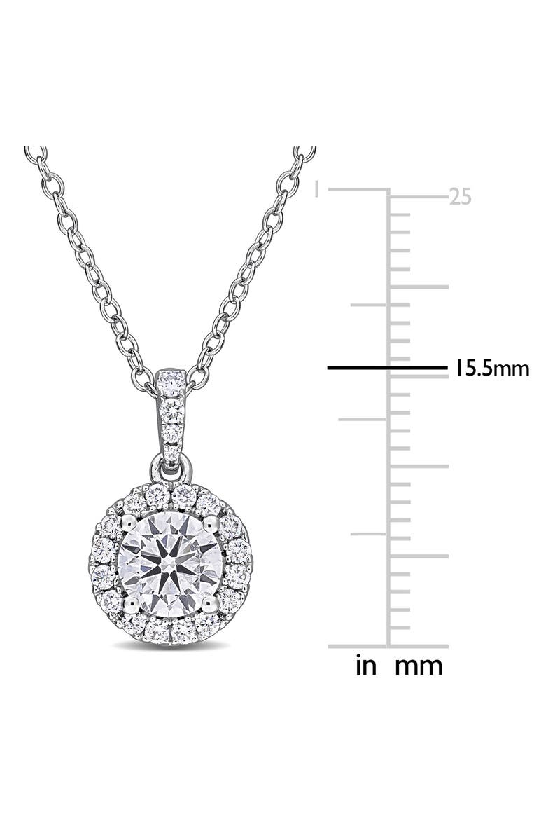 Created Forever Lab-Grown Diamond Halo Pendant Necklace - 0.9ct., Alternate, color, 