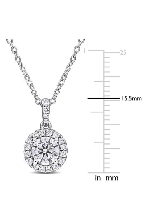Created Forever Lab-grown Diamond Halo Pendant Necklace In Silver