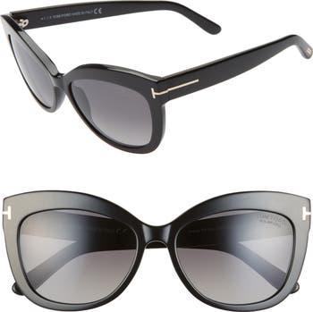 Alistair 56mm Polarized Cat Eye Sunglasses
TOM FORD Tom Ford Acetate Alistair Cat Eye Sunglasses TF524 Black  main image 3