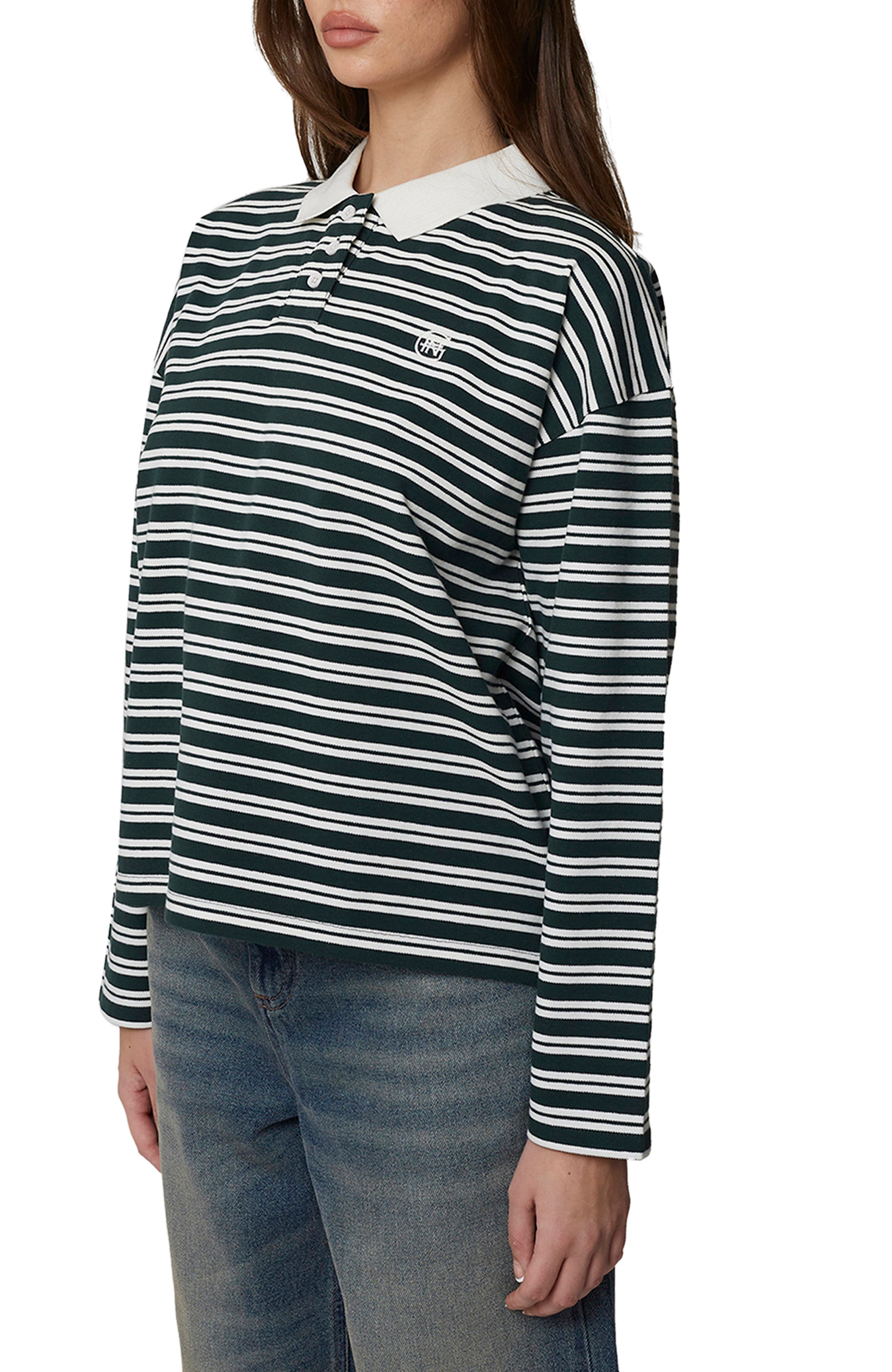 Long Sleeve Striped Polo - image 2
