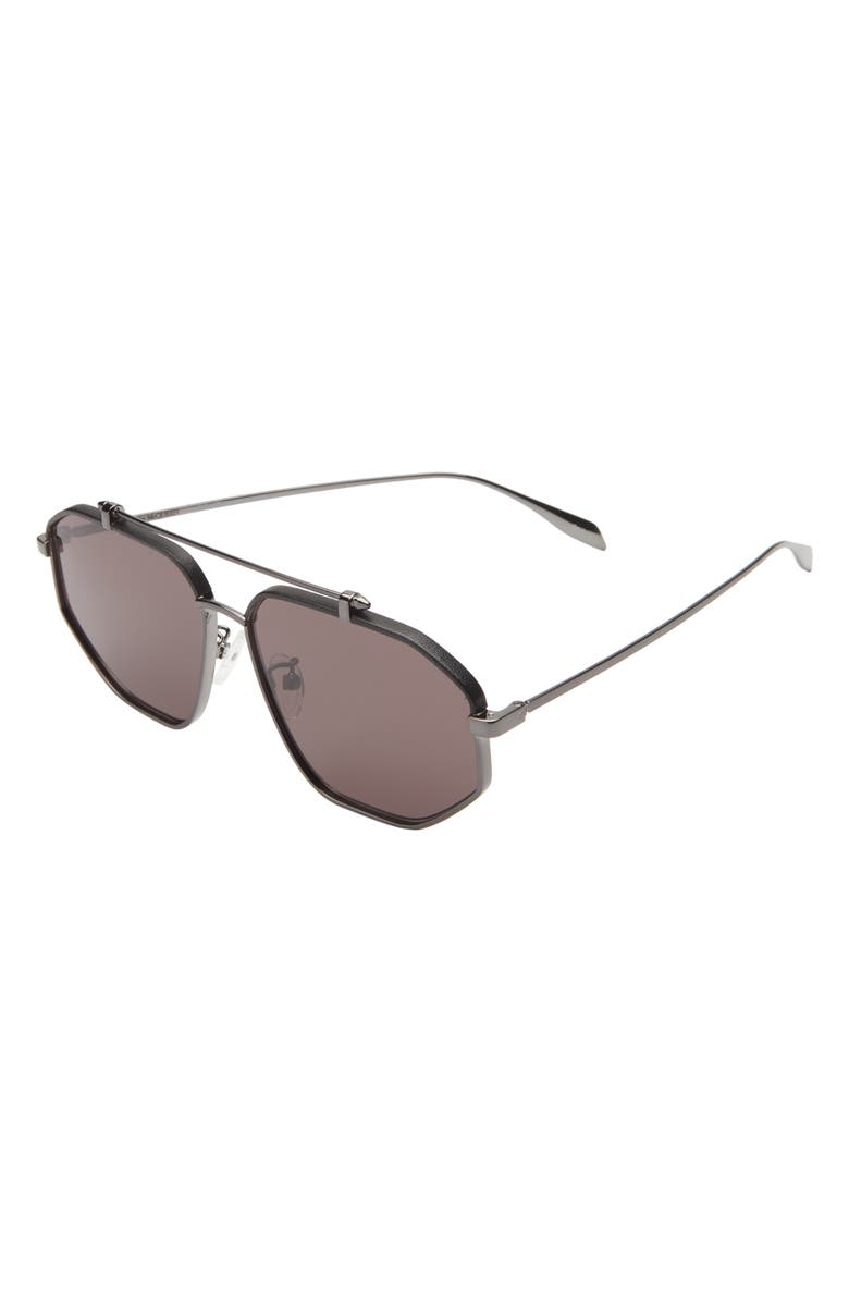 McQueen 60mm Pilot Sunglasses, Alternate, color,