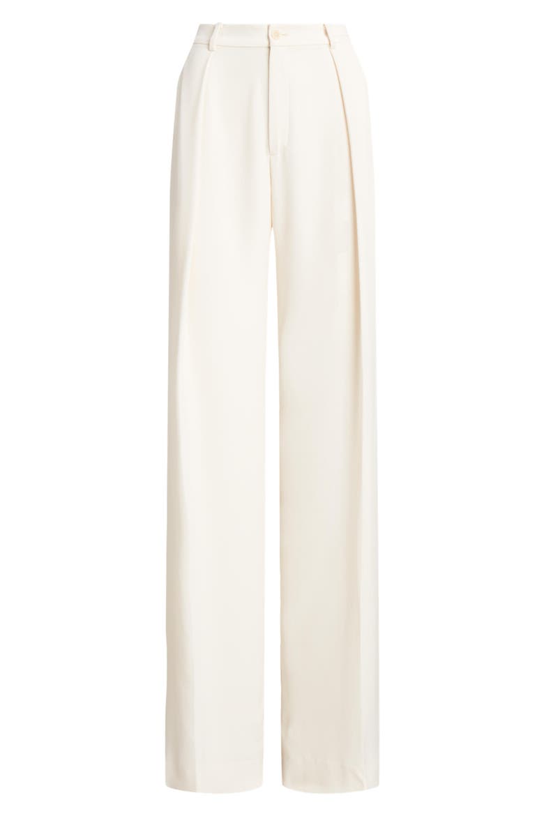Double Faced Georgette Wide Leg Pants, Alternate, color, MASCARPONE CREAM