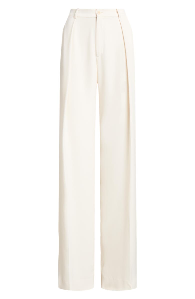 Lauren Ralph Lauren Double Faced Georgette Wide Leg Pants, Alternate, color, Mascarpone Cream