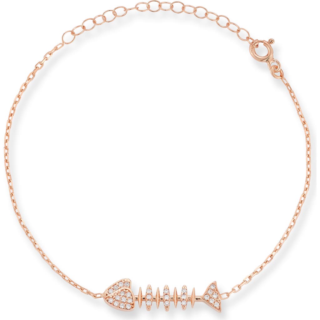 Sphera Milano Cubic Zirconia Fishbone Bracelet In Rose Gold