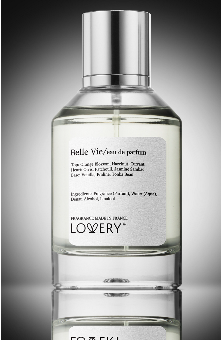 Lovery Belle Vie Eau de Parfum Spray A- 100ml Made in France Floral Perfume for Women, Alternate, color, Silver, White, Cream, Black