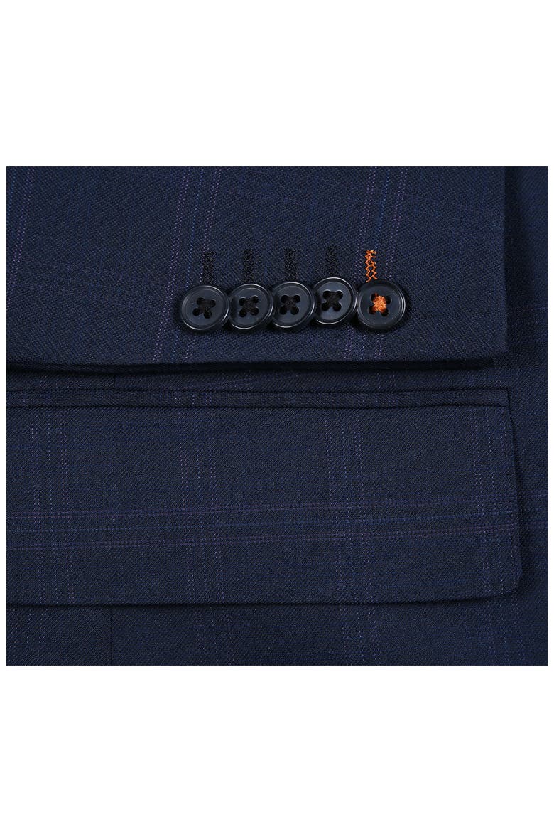 Trim Fit Solid Two-Piece Suit, Alternate, color, NAVY