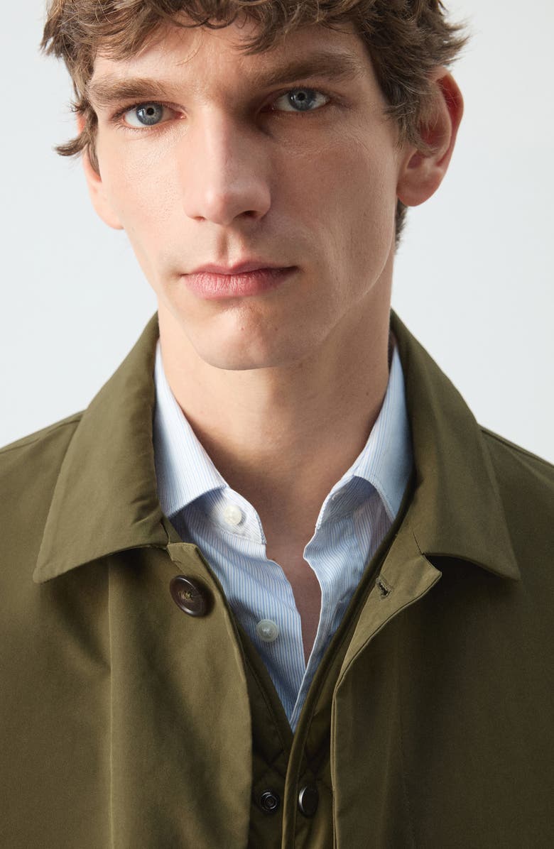 MANGO Water Repellent Parka with Removable Vest, Alternate, color, Olive Green