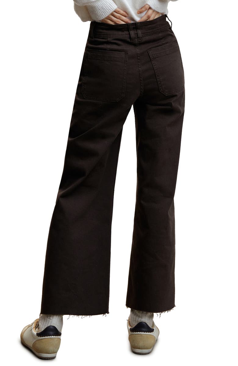 MANGO High Waist Culotte Wide Leg Jeans, Alternate, color,