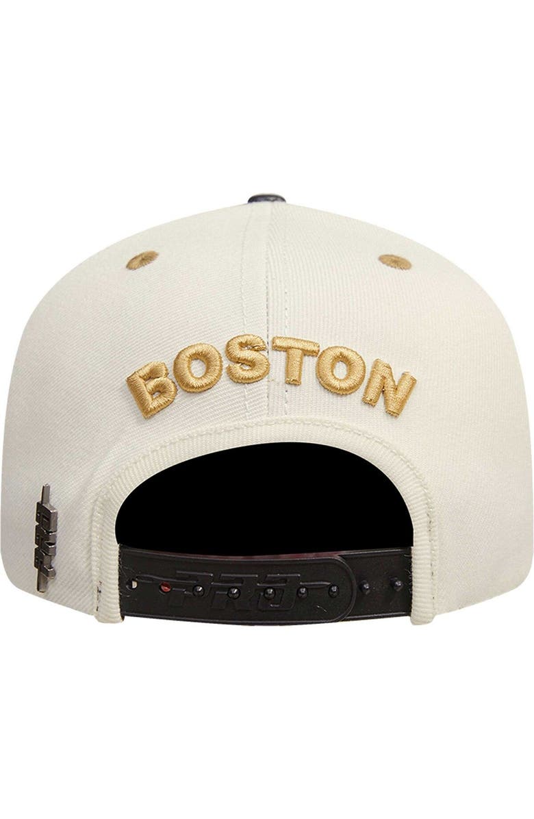 Post Men's Cream/Black Boston Celtics Album Cover Snapback Hat, Alternate, color,