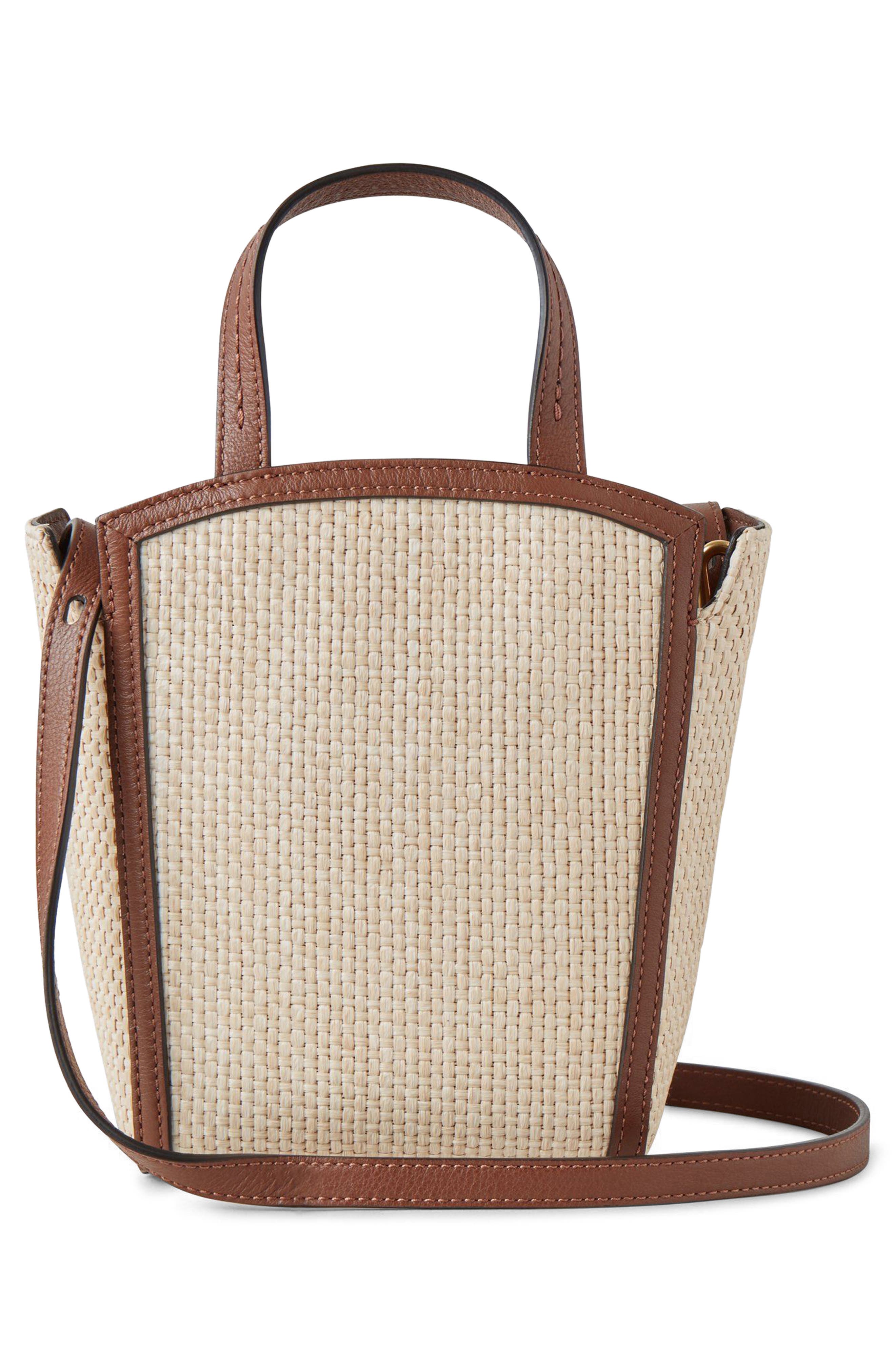Mulberry Mini Clovelly Raffia Tote, Alternate, color, 