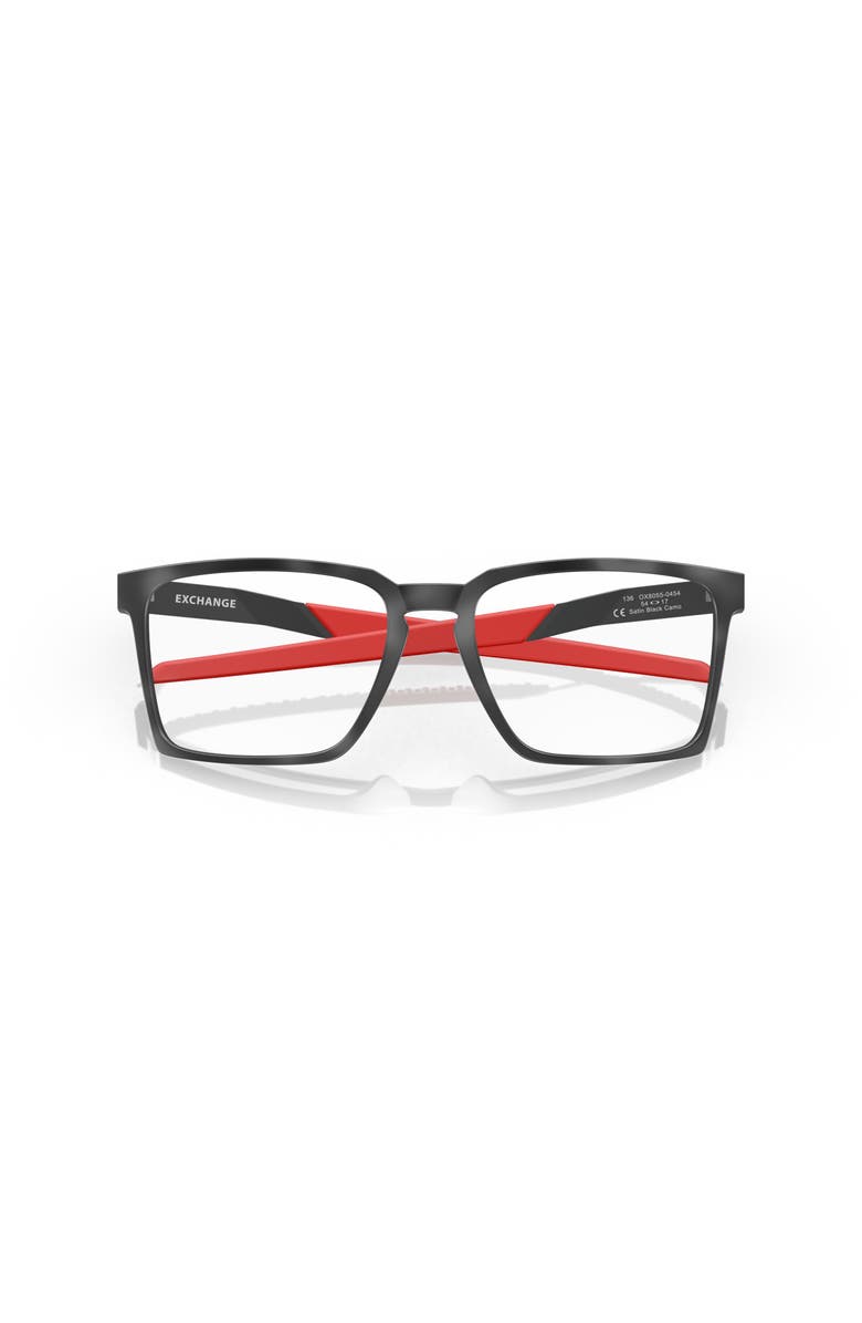 Oakley 56mm Rectangle optical glasses, Alternate, color, Black