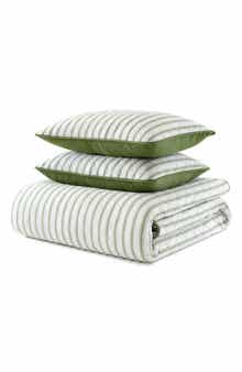 Ticking Stripe Cotton Quilt Set