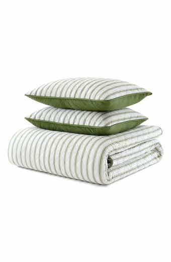 Ticking Stripe Cotton Quilt Set