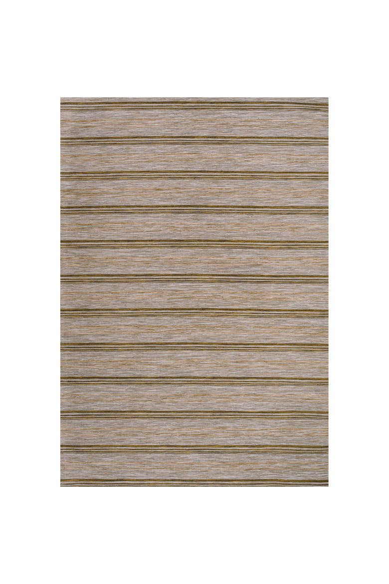 Bo Modern Farmhouse Wide Stripe Indoor/Outdoor Area Rug, Main, color, Brown/Natural