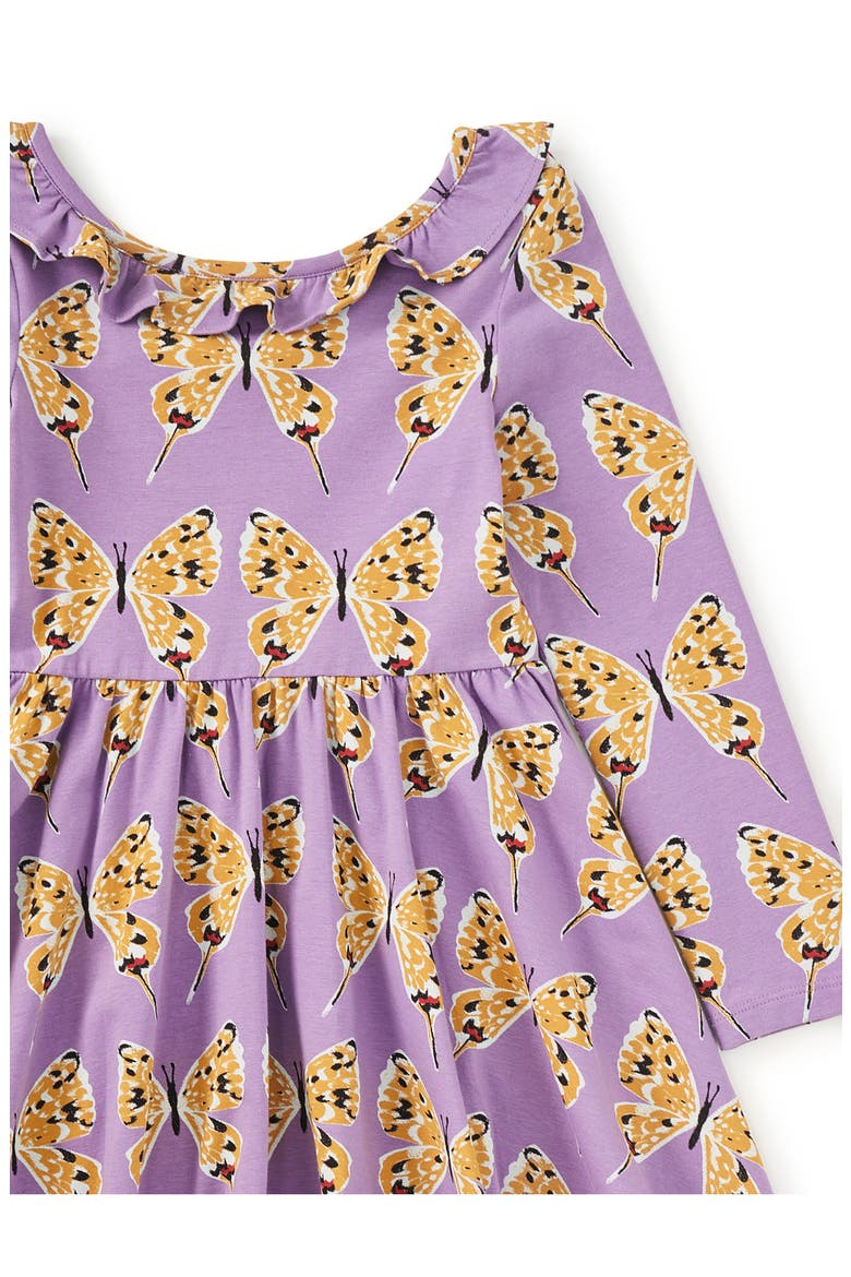 Ruffle Collar Ballet Dress, Alternate, color, Dragon Swallowtail Butterflies
