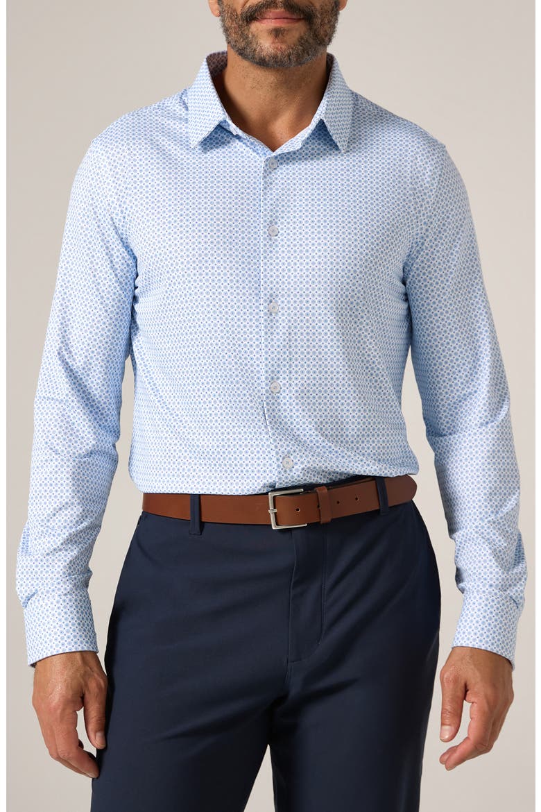 Alba Wrinkle Resistant Performance Button-Up Shirt, Main, color, LIGHT BLUE