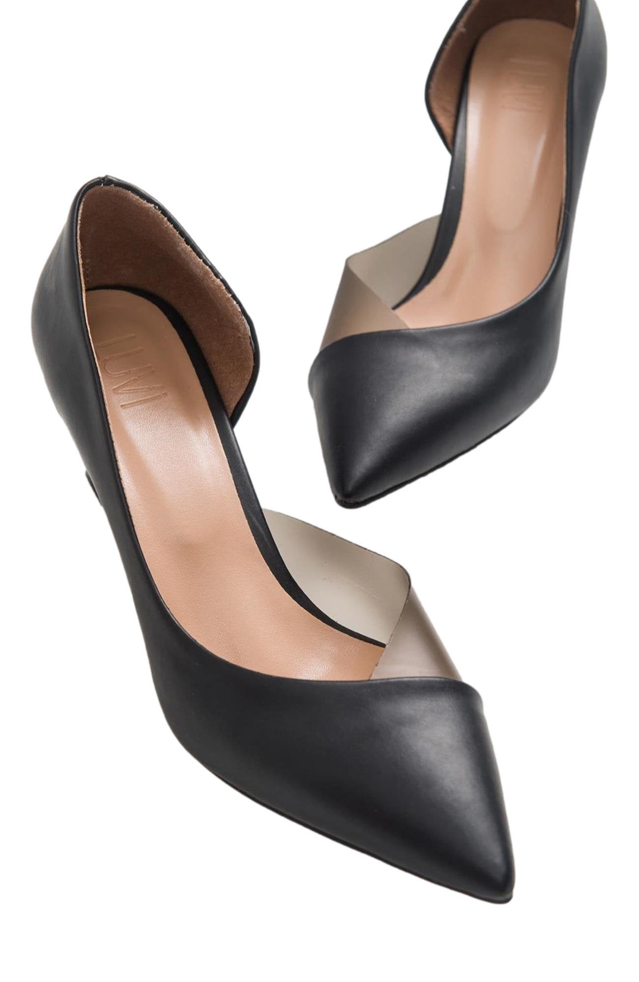 Prologue Shoes Vera Pointed Toe Pump, Main, color, Black Faux Leather