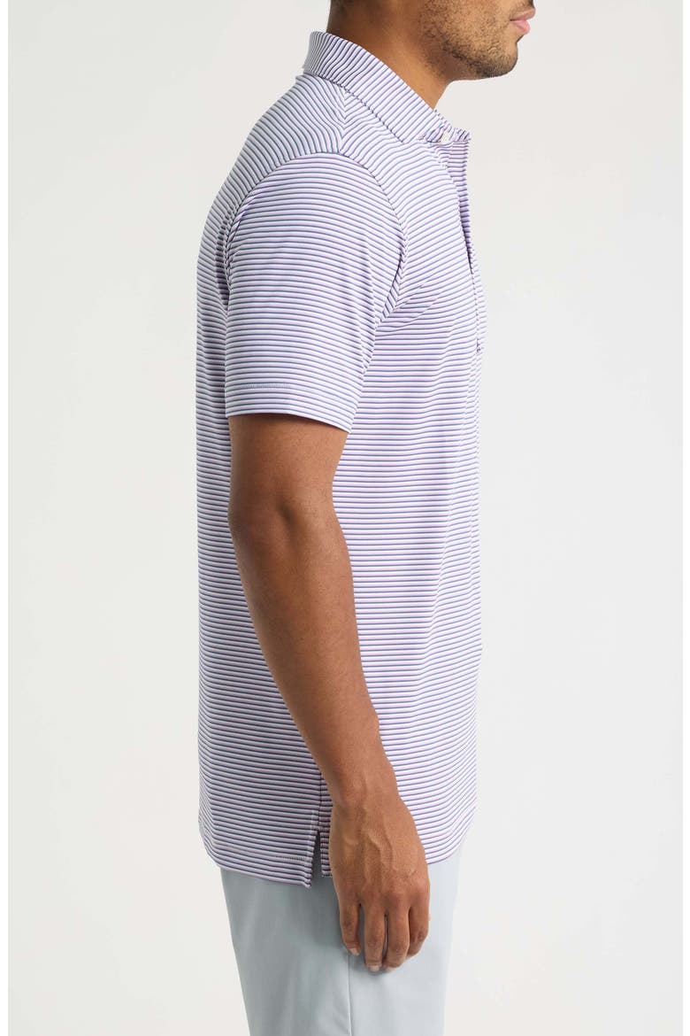 Rondo Crown Crafted Stripe Performance Jersey Polo, Alternate, color, WHITE / LIGHT MOCHA