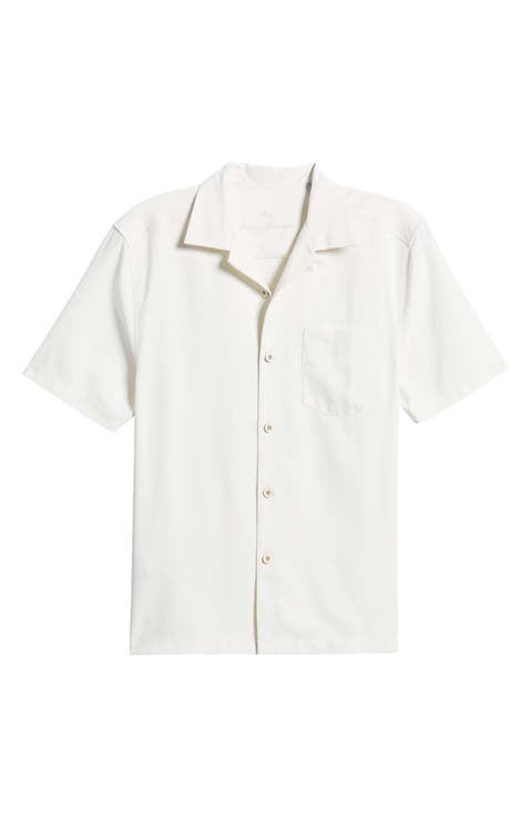 Coastal Breeze Silk Blend Button-Up Shirt