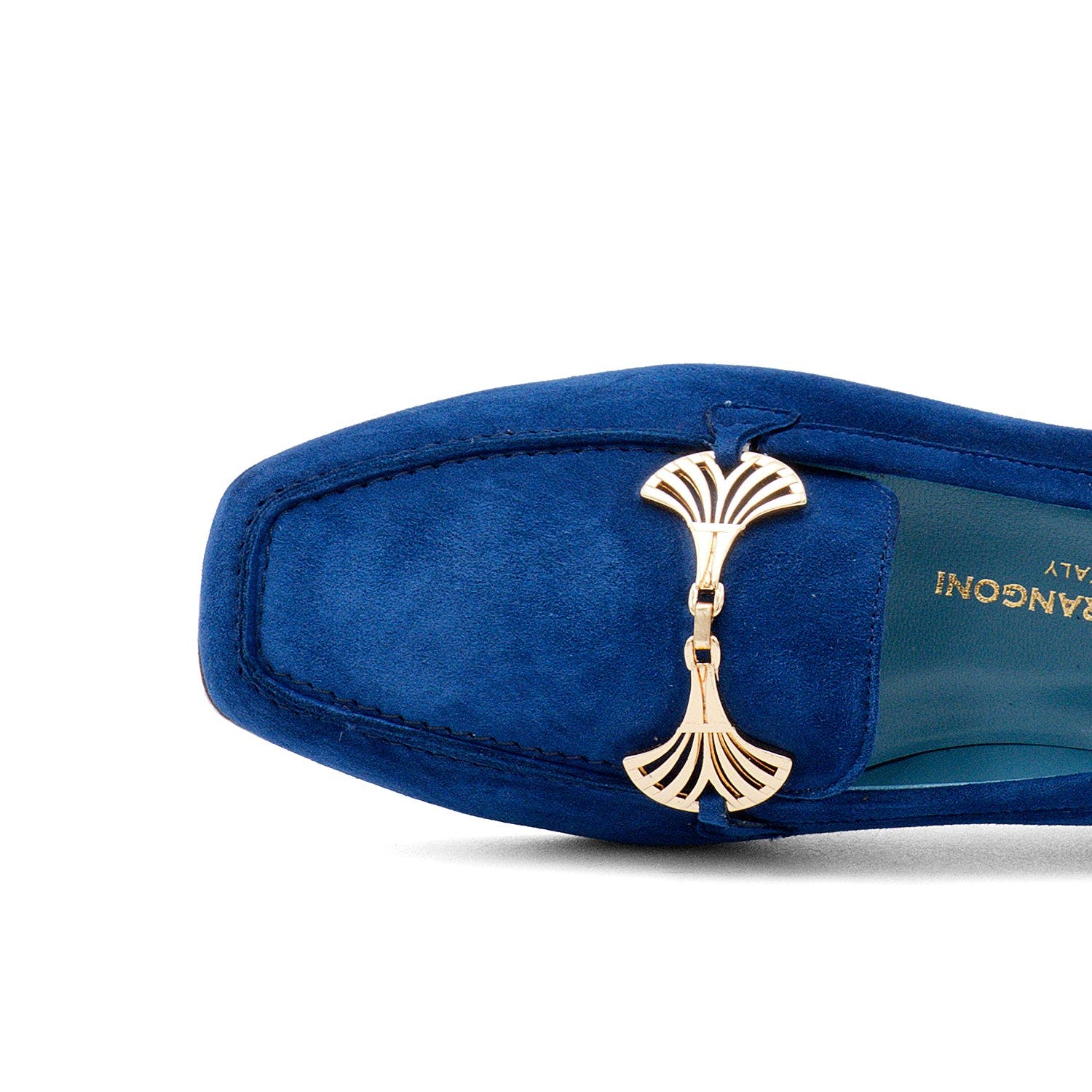 Valentina Rangoni Bazar, Alternate, color, Blue Suede, Gold Ornament