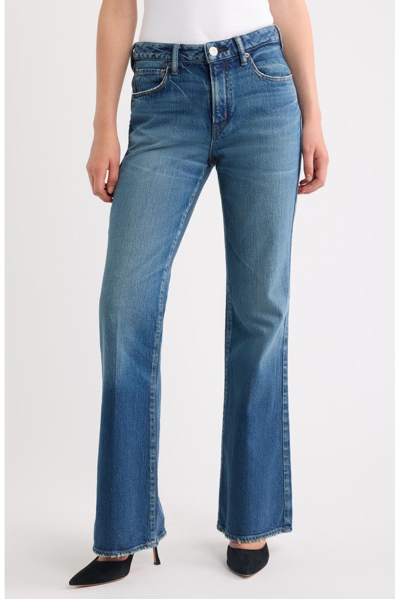 '70s High Waist Flare Jeans, Main, color, BLUE