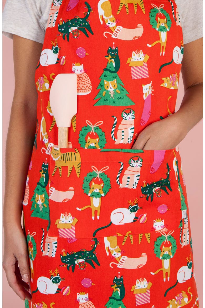 Let it Meow Cotton Apron, Alternate, color, LET IT MEOW