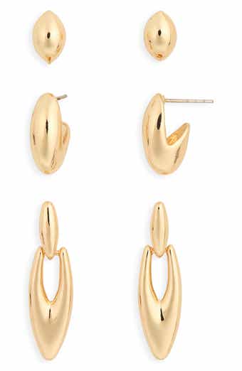 NORDSTROM RACK Set of 3 Stud & Hoop Earrings