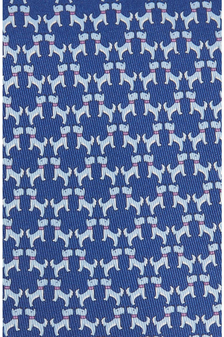 Salvatore Ferragamo Dog Print Silk Tie, Alternate, color, BLUETTE