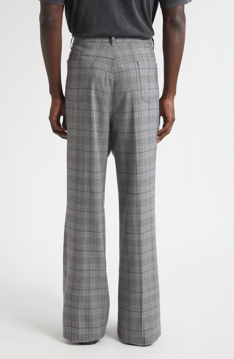 AMIRI Check Wool Bootcut Pants, Alternate, color, Dark Grey