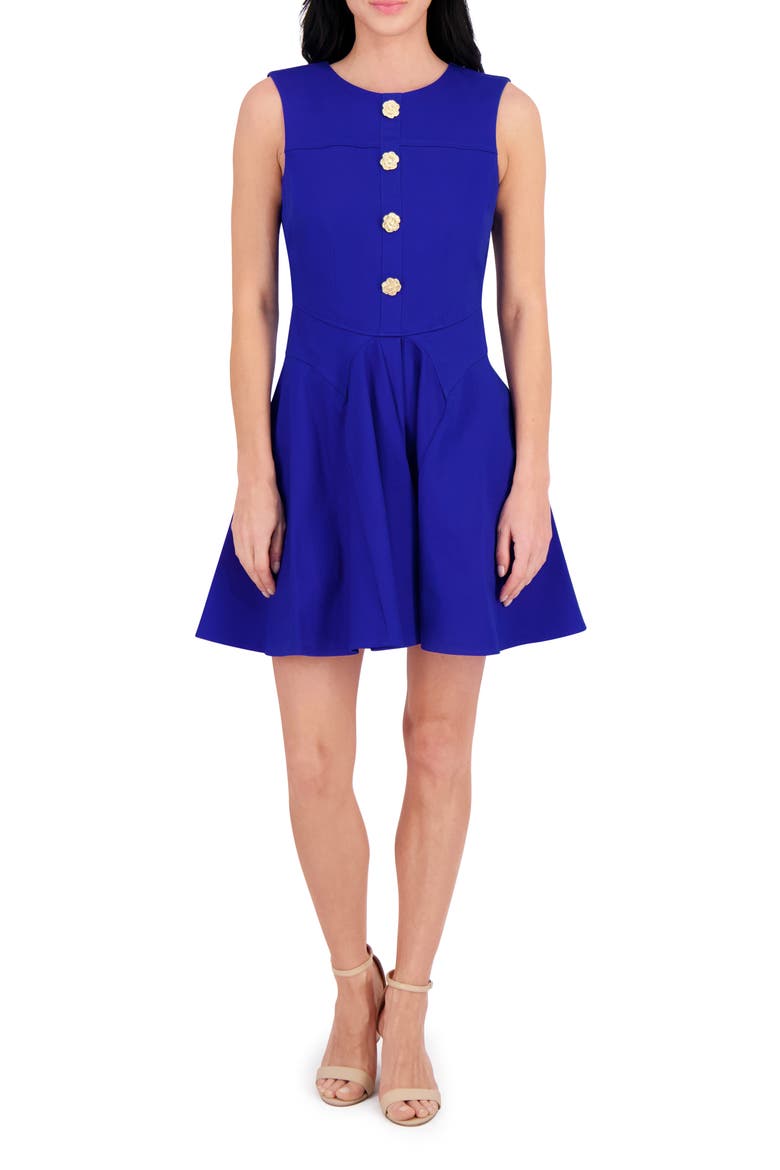 Sleeveless Fit and Flare Dress, Main, color, COBALT