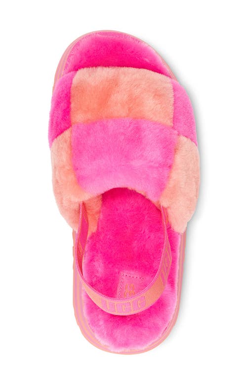 Ugg(r) Disco Check Genuine Shearling Slingback Platform Slipper