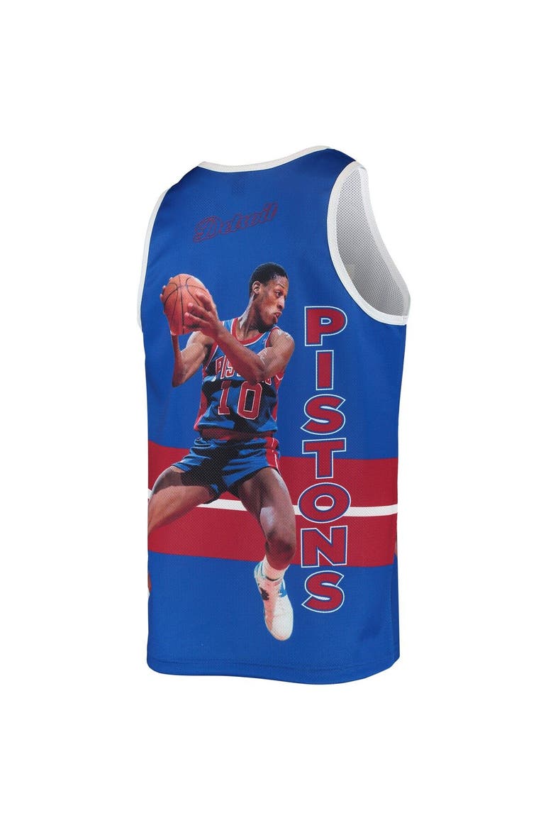 Men's Mitchell & Ness Dennis Rodman Blue Detroit Pistons Hardwood Classics Player Tank Top, Alternate, color, Blue
