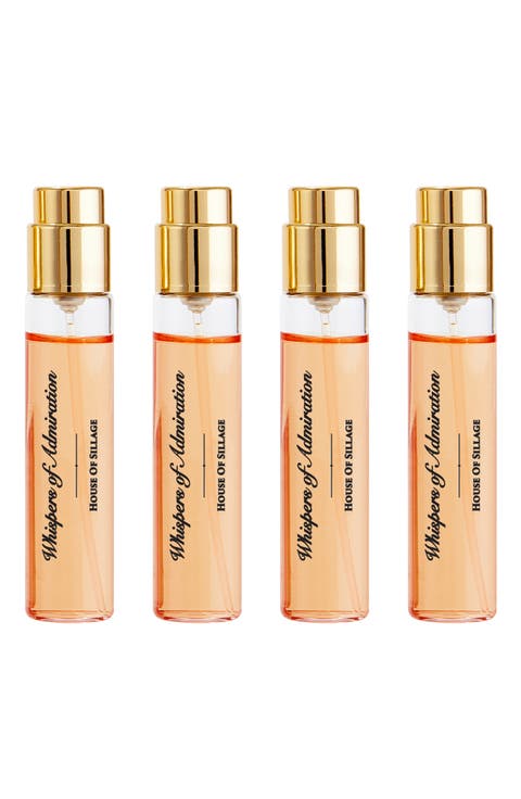 Set of 4 Whispers of Admiration Fragrance Sprays