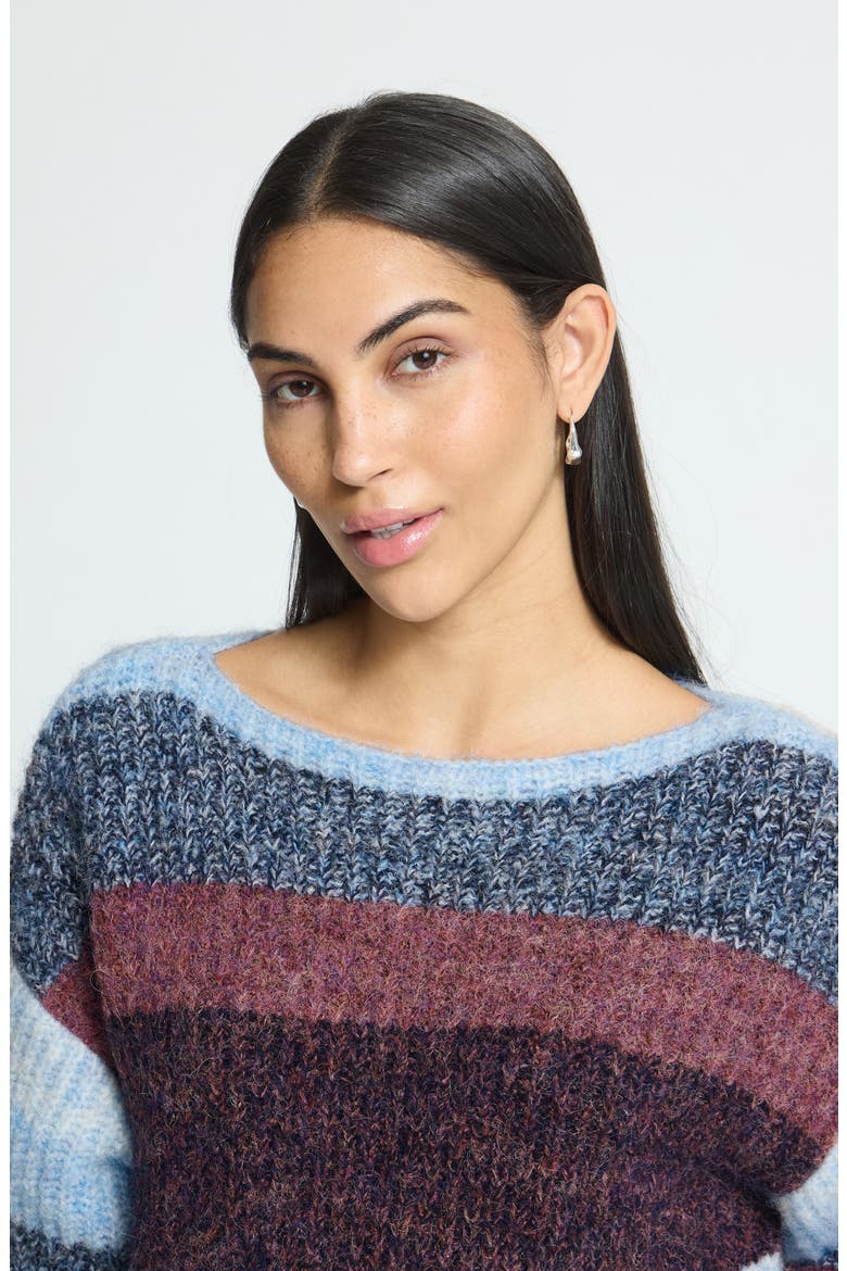 Striped Cropped Sweater, Alternate, color, ZINFANDEL BLUE STRIPE