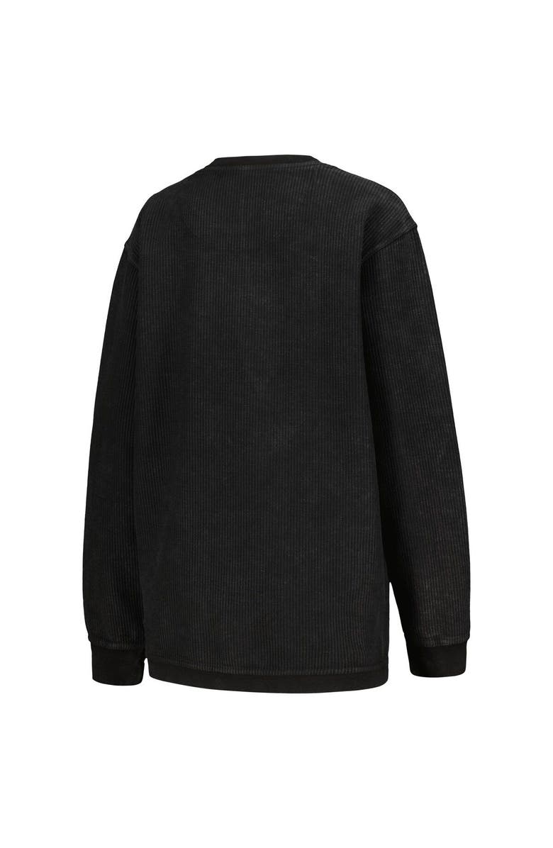 PRESSBOX Women's Pressbox Black Ohio State Buckeyes Comfy Corded Vintage Wash Basic Arch Pullover Sweatshirt, Alternate, color, Black