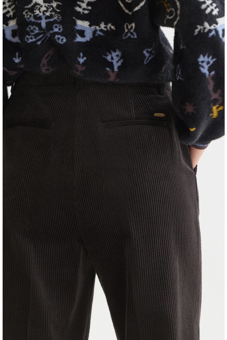 Cleo High Waist Wide Leg Corduroy Pants, Alternate, color, METEORITE