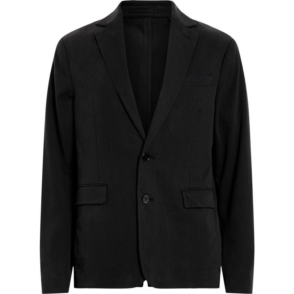 Allsaints Bay Solid Stretch Cotton Blend Sport Coat In Black