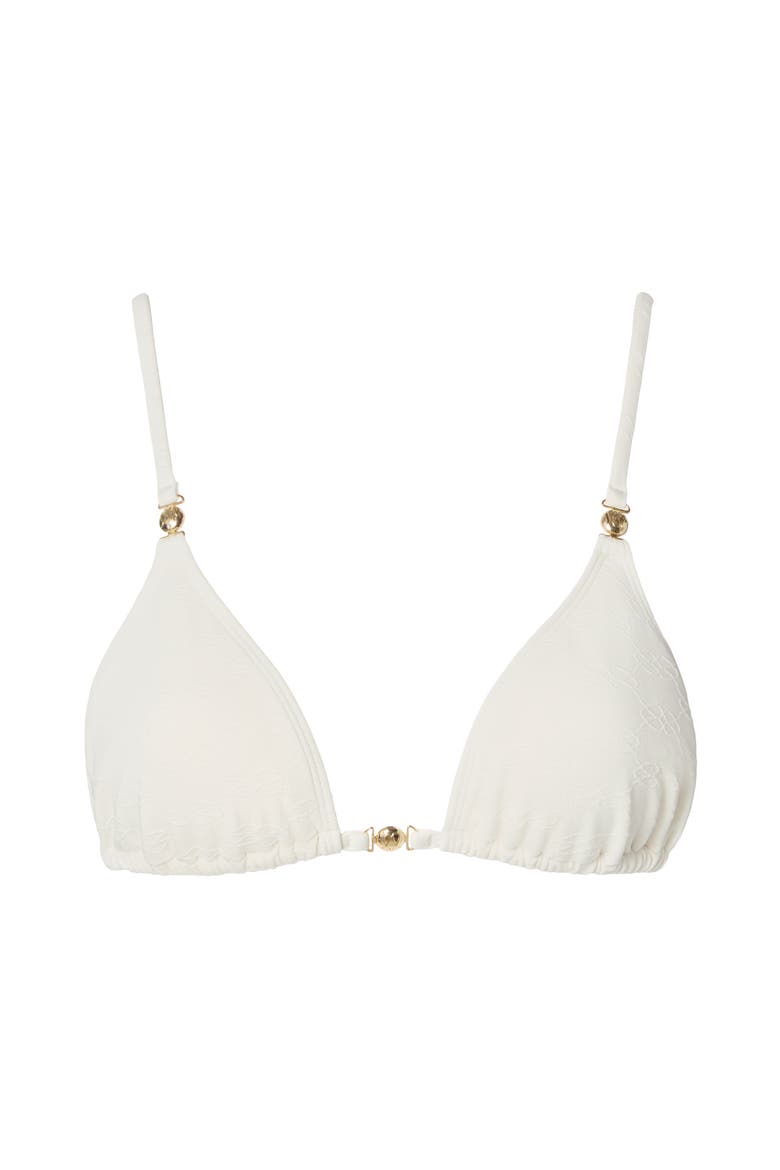 Signature Triangle Bikini Top, Alternate, color, Vanilla