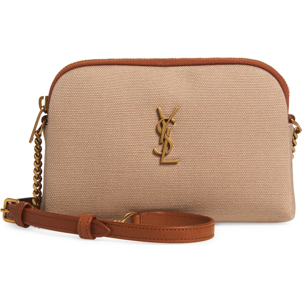 Saint Laurent Gaby Cassandre Logo Canvas Crossbody Pouch