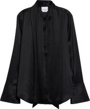 SASUPHI Silk Blend Scarf Tie Shirt